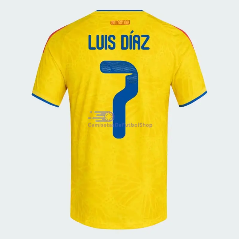 Camiseta Luis Días 7 Colombia 2026 1ª Equipación Amarillo