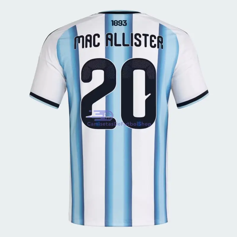 Camiseta Mac Allister 20 Argentina 2026 1ª Equipación Azul/Blanco