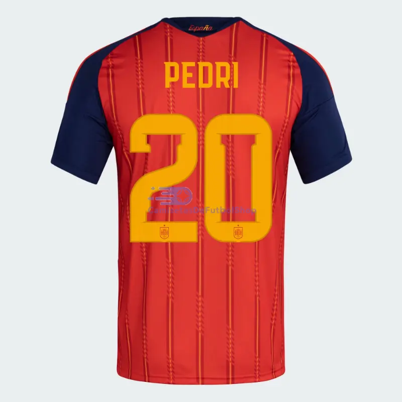 Camiseta Pedri 20 España 2026 1ª Equipación Rojo/Azul