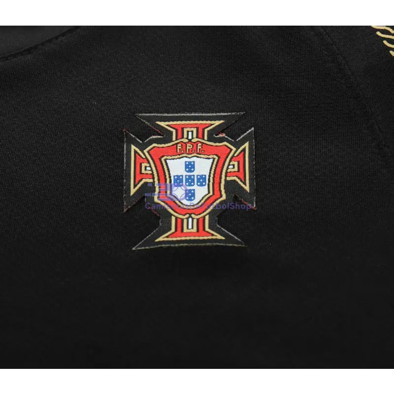 Camiseta Portugal 2006 2ª Equipación Retro Negro Niño Kit
