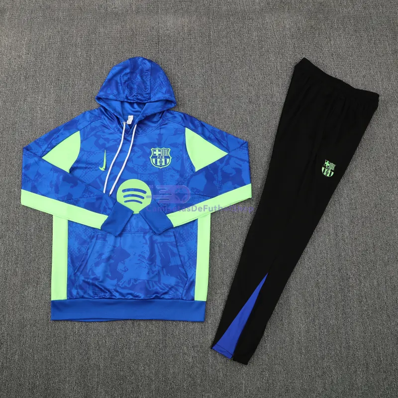 Sudadera de Entrenamiento Barcelona 2025/2026 con Capucha Kit Verde/Azul con Estampado