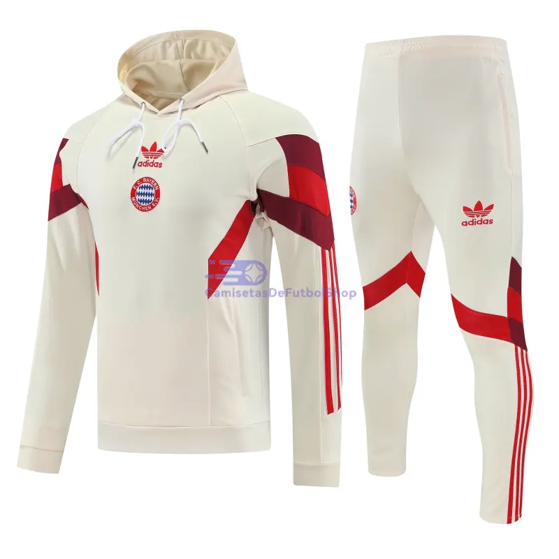 Sudadera de Entrenamiento Bayern Múnich 2025/2026 con Capucha Kit Beige/Rojo