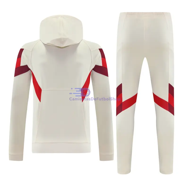 Sudadera de Entrenamiento Bayern Múnich 2025/2026 con Capucha Kit Beige/Rojo