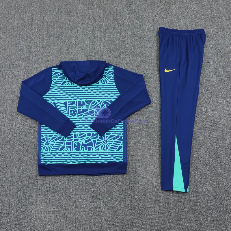 Sudadera de Entrenamiento Brasil 2025/2026 con Capucha Kit Azul con Estampado