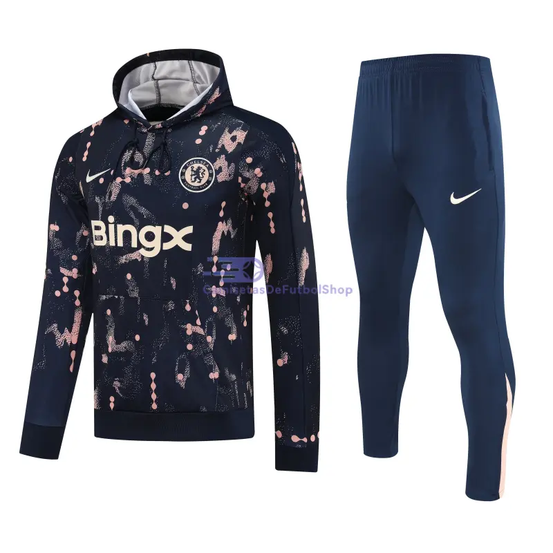 Sudadera de Entrenamiento Chelsea 2025/2026 con Capucha Kit Negro con Estampado