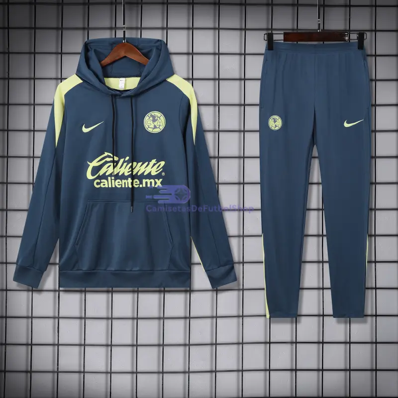 Sudadera de Entrenamiento Club America 2025/2026 con Capucha Kit Azul Oscuro