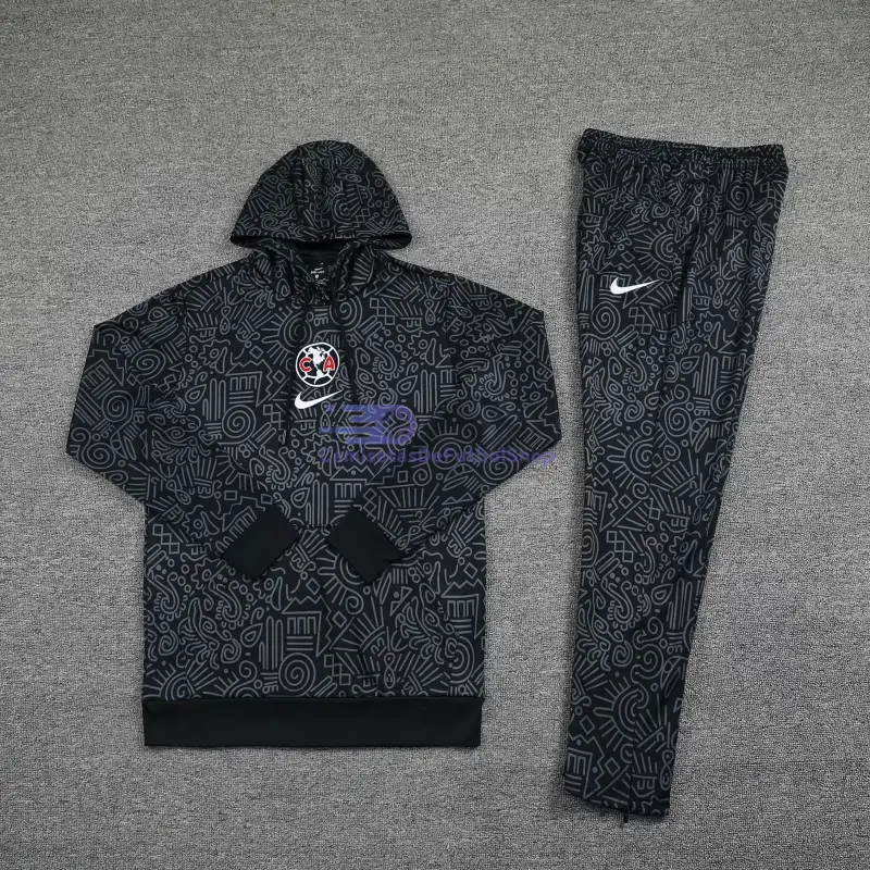 Sudadera de Entrenamiento Club America 2025/2026 con Capucha Kit Negro con Estampado