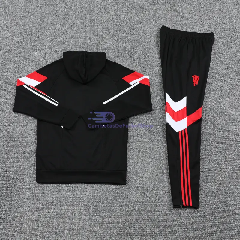 Sudadera de Entrenamiento Manchester United 2025/2026 con Capucha Kit Negro