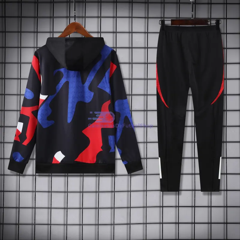 Sudadera de Entrenamiento Manchester United 2025/2026 con Capucha Kit Negro con Estampado