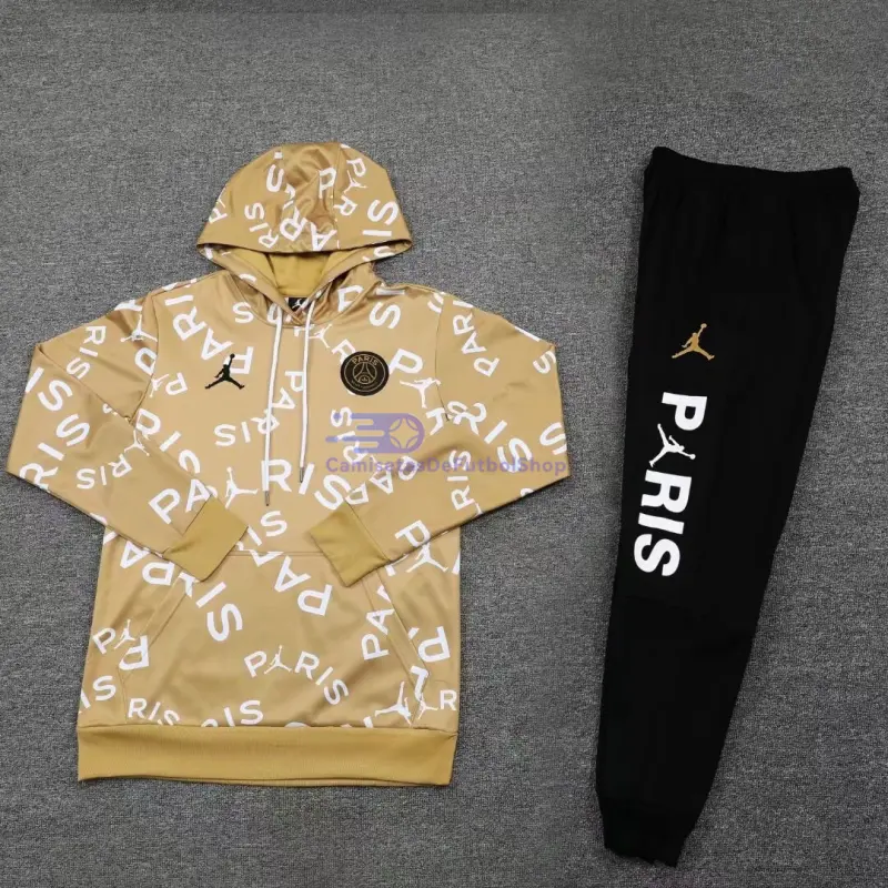 Sudadera de Entrenamiento PSG 2025/2026 con Capucha Kit Caqui con Estampado de Letras