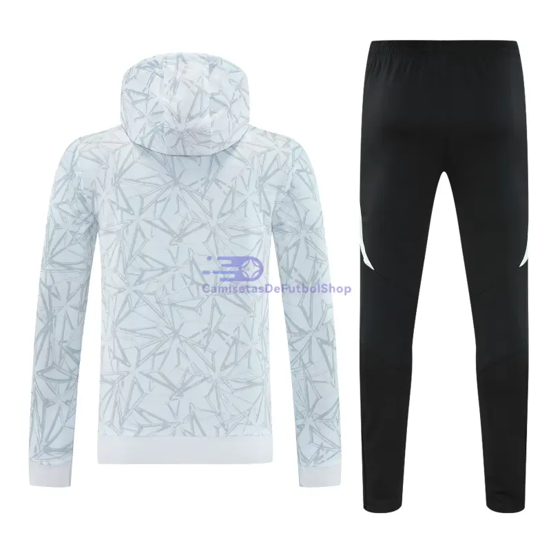 Sudadera de Entrenamiento Real Madrid 2025/2026 con Capucha Kit Blanco con Estampado
