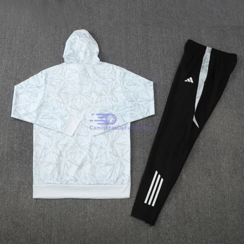 Sudadera de Entrenamiento Real Madrid 2025/2026 con Capucha Kit Blanco con Estampado