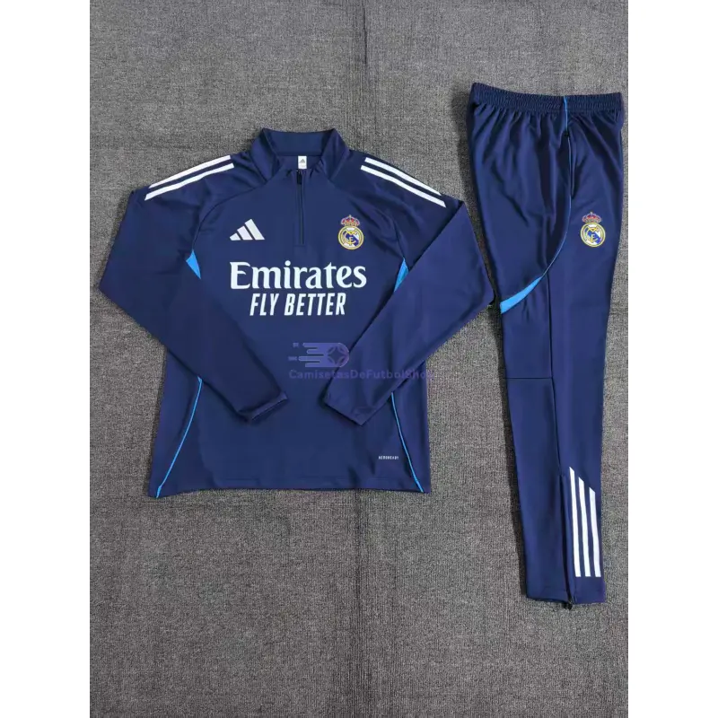 Sudadera De Entrenamiento Real Madrid 2025/2026 Niño Kit Azul Marino