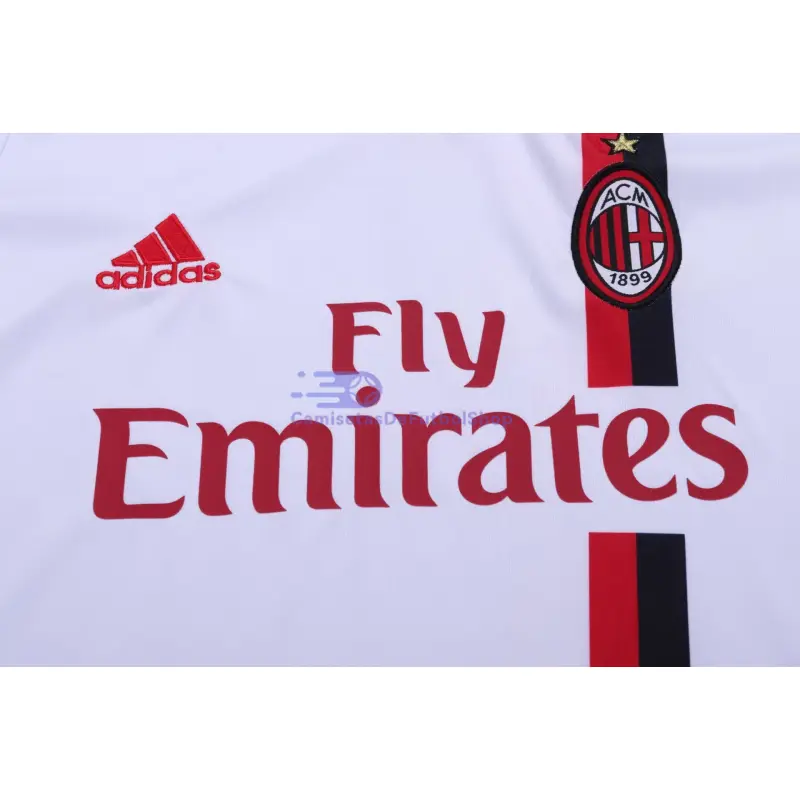 Camiseta AC Milan 2011/12 2ª Equipación Retro Blanco Niño Kit