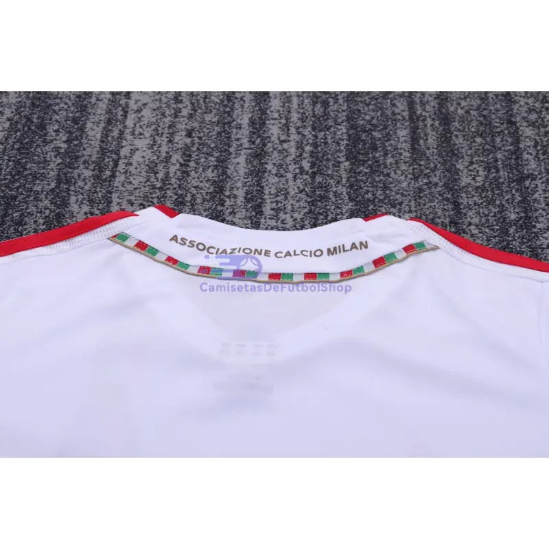 Camiseta AC Milan 2011/12 2ª Equipación Retro Blanco Niño Kit