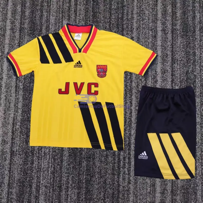 Camiseta Arsenal 1993/94 2ª Equipación Retro Amarillo Niño Kit