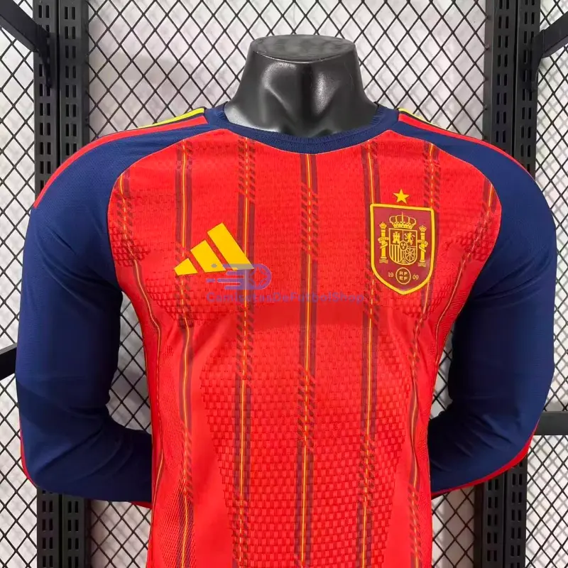Camiseta España 2026 1ª Equipación Mundial ML Rojo/Azul (EDICIÓN JUGADOR)