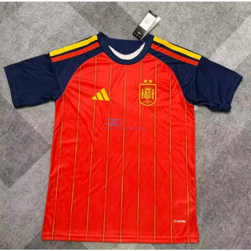 Camiseta España 2026 1ª Equipación Mundial ML Rojo/Azul 2 Estrellas