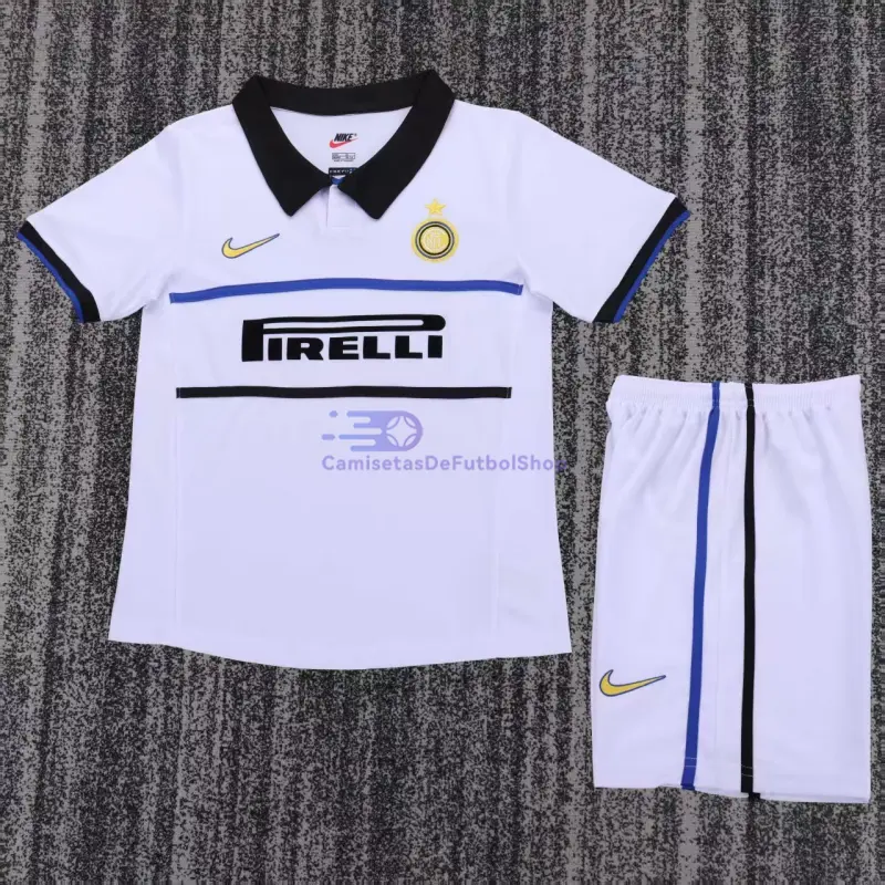 Camiseta Inter de Milan 1998/99 2ª Equipación Retro Blanco Niño Kit
