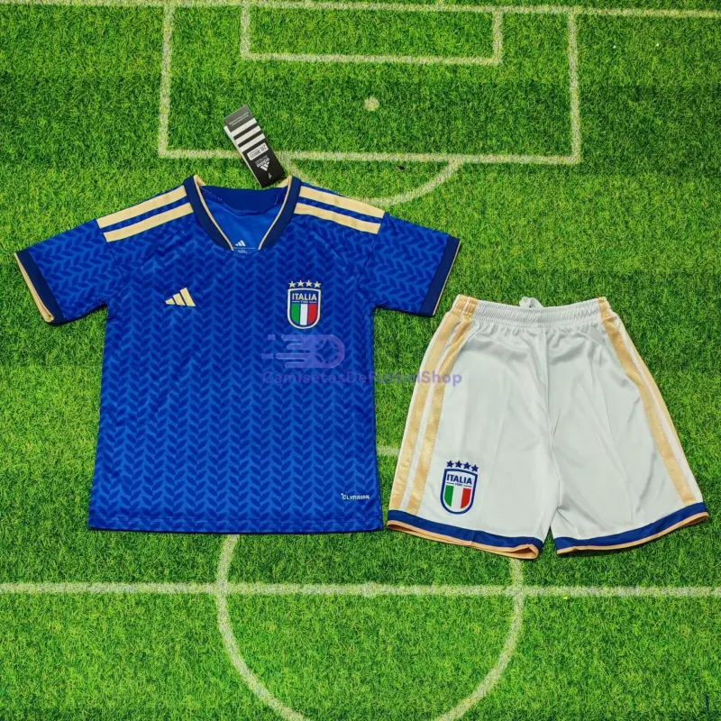 Camiseta Italia 2026 1ª Equipación Mundial Azul Niño Kit
