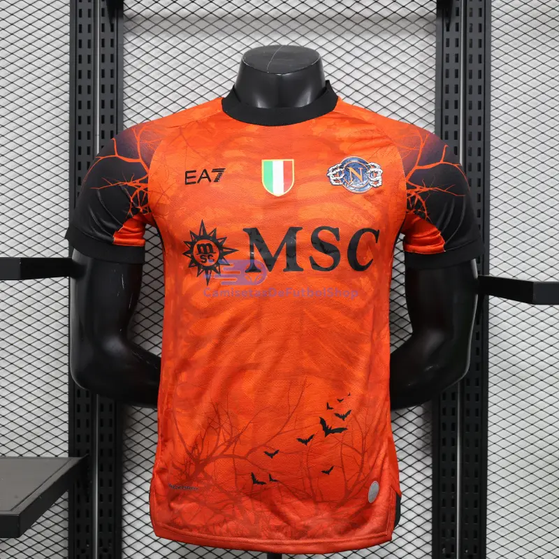 Camiseta Napoli 2025/2026 Edición Especial de Halloween Naranja (EDICIÓN JUGADOR)