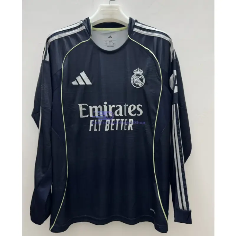 Camiseta Real Madrid 2025/2026 2ª Equipación ML Azul Marino con Parche HP