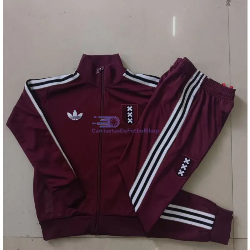 Chandal Ajax 2025/2026 Niño Retro Rojo Oscuro