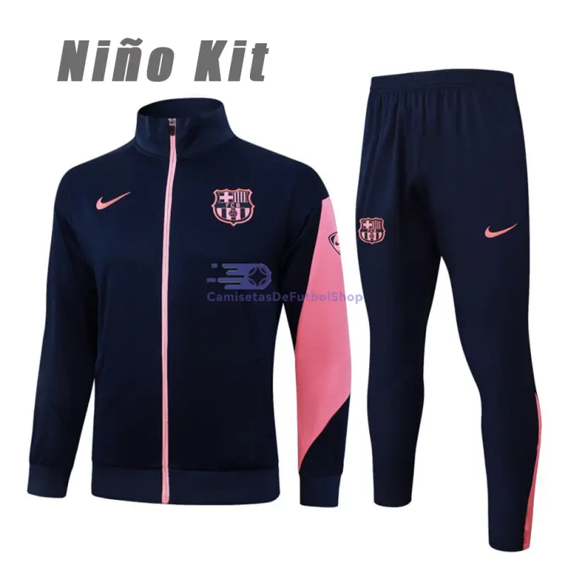 Chandal Barcelona 2025/2026 Niño Azul Marino/Rosa