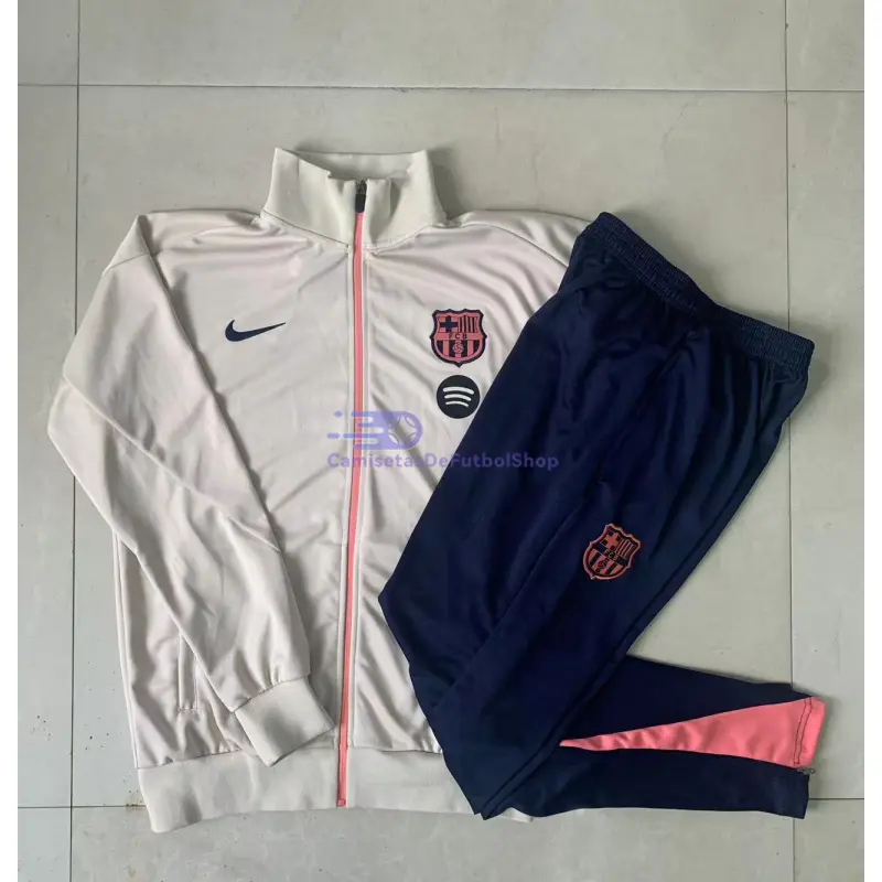 Chandal Barcelona 2025/2026 Niño Blanco Roto/Rosa