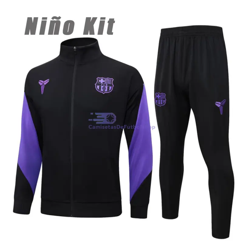 Chandal Barcelona 2025/2026 Niño Negro/Morado