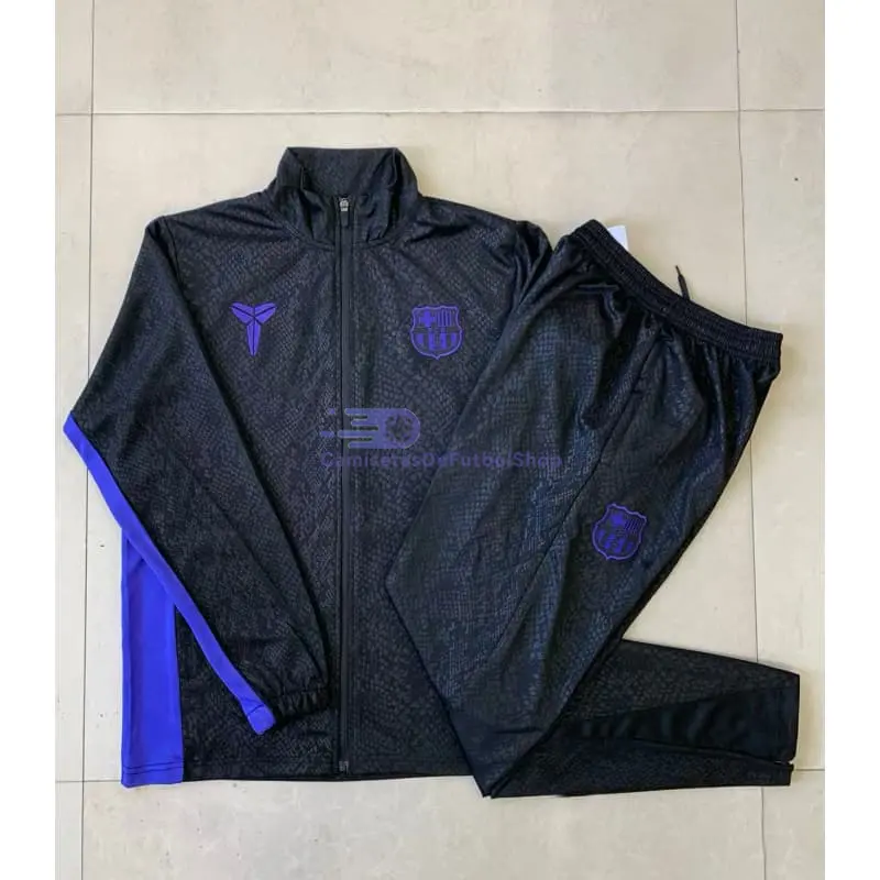 Chandal Barcelona 2025/2026 Niño Negro/Morado con Estampado