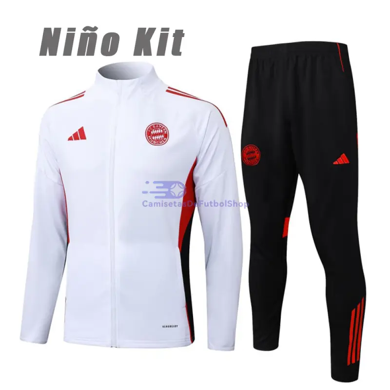 Chandal Bayern Múnich 2025/2026 Niño Blanco/Negro/Rojo
