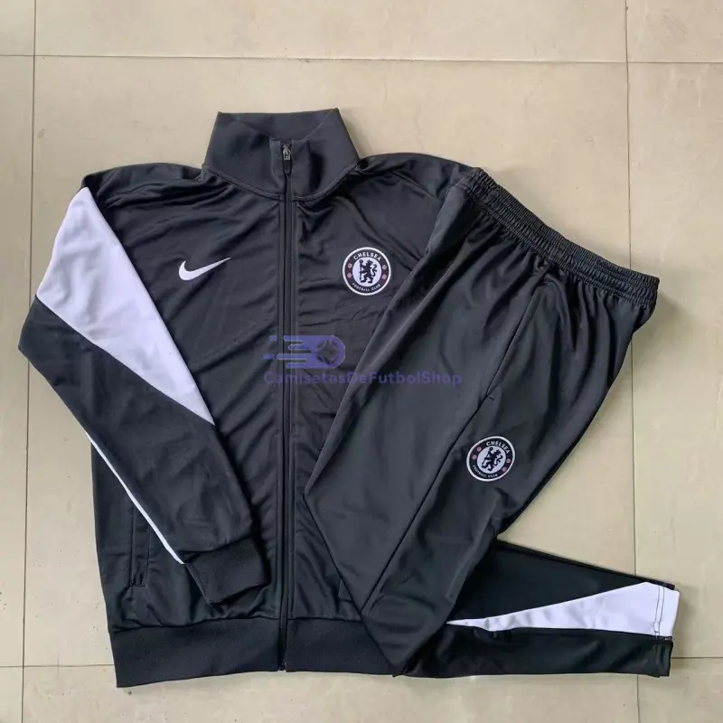 Chandal Chelsea 2025/2026 Niño Gris Oscuro/Blanco