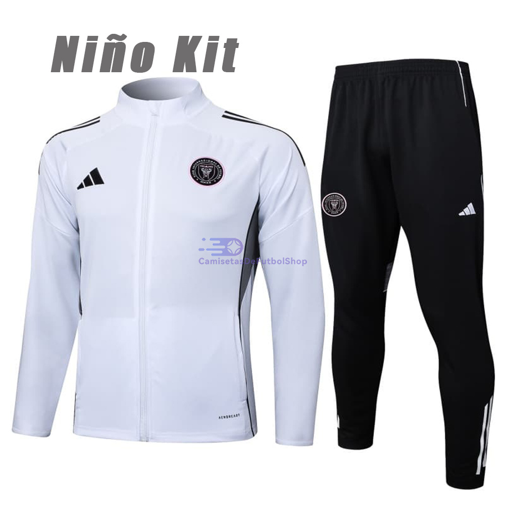 Chandal Inter Miami 2025/2026 Niño Blanco/Gris