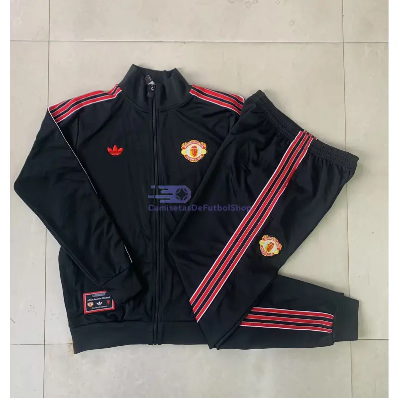 Chandal Manchester United 2025/2026 Niño Retro Negro