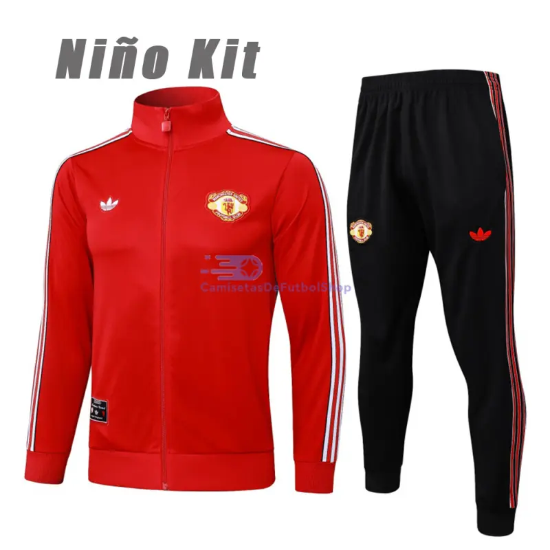Chandal Manchester United 2025/2026 Niño Retro Rojo