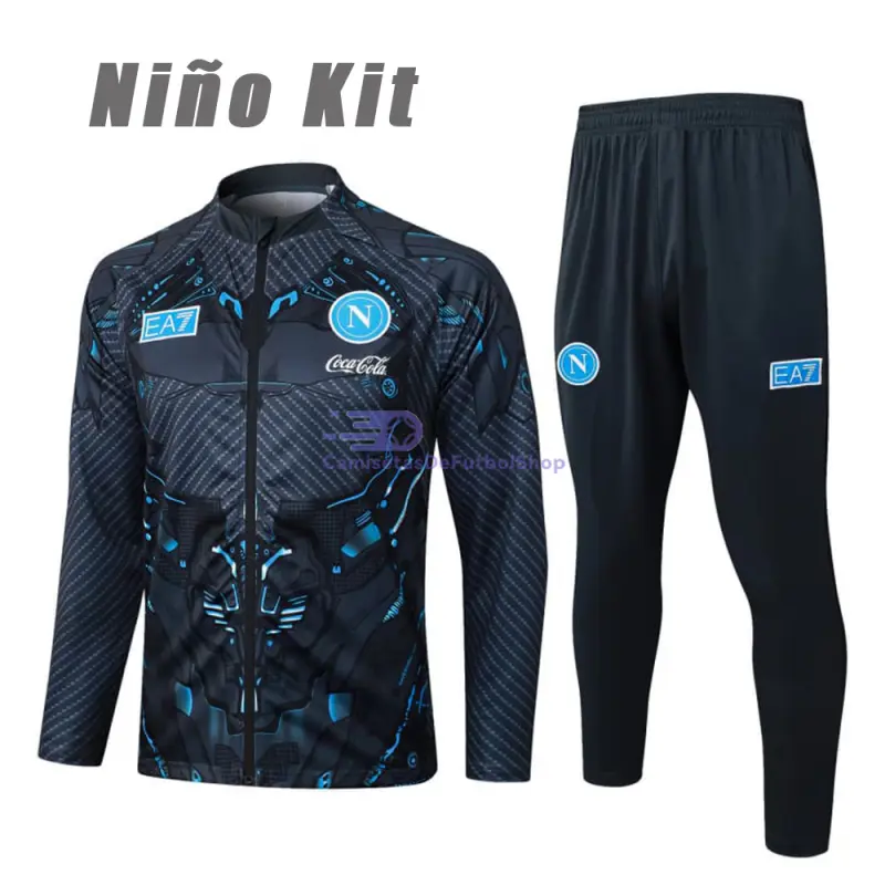 Chandal Napoli 2025/2026 Niño Gris Oscuro con Estampado
