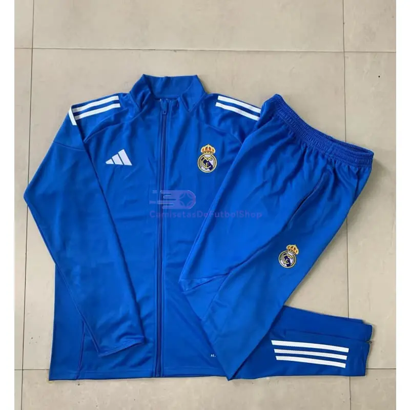 Chandal Real Madrid 2025/2026 Niño Azul/Rayas Blancas
