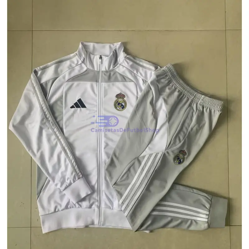 Chandal Real Madrid 2025/2026 Niño Blanco/Gris