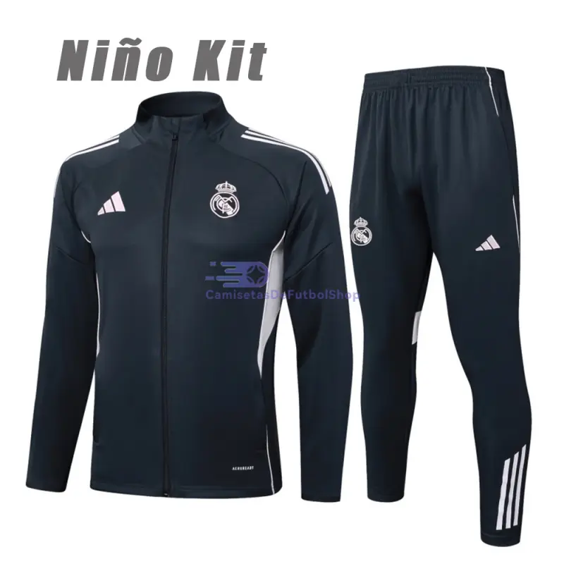 Chandal Real Madrid 2025/2026 Niño Gris Oscuro