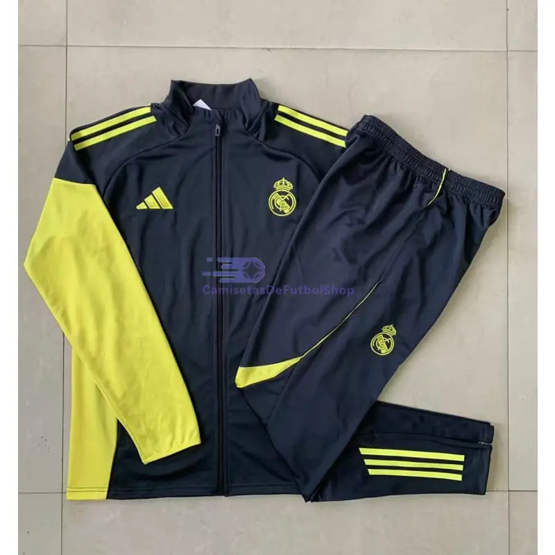 Chandal Real Madrid 2025/2026 Niño Gris Oscuro/Amarillo