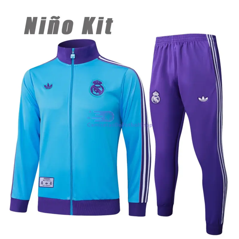 Chandal Real Madrid 2025/2026 Niño Retro Azul/Morado