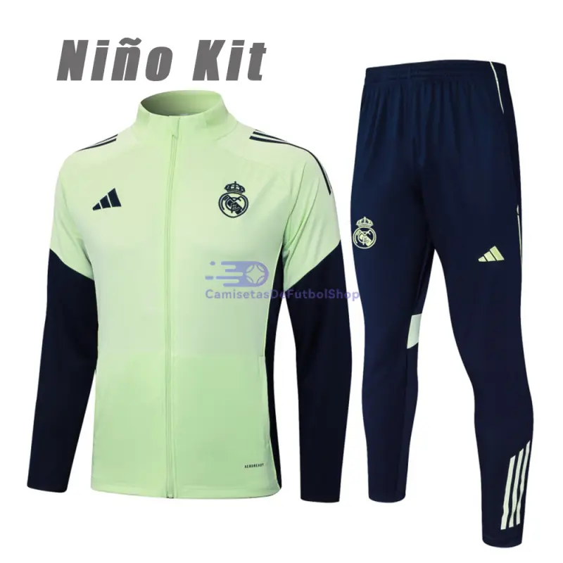 Chandal Real Madrid 2025/2026 Niño Verde Claro