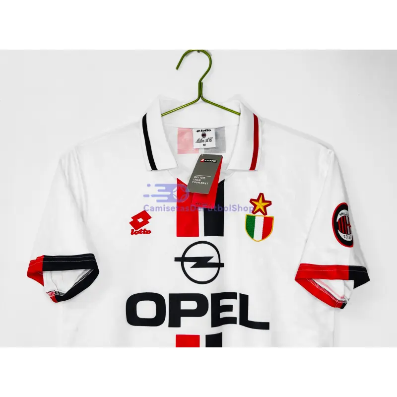 Camiseta AC Milan 1996/97 2ª Equipación Retro Blanco