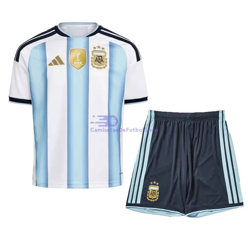 Camiseta Argentina 2026 1ª Equipación Azul/Blanco Niño Kit con FIFA2022