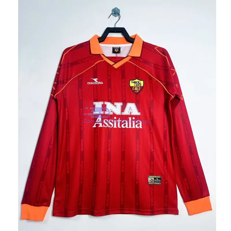 Camiseta AS Roma 1999/00 1ª Equipación Retro ML Rojo