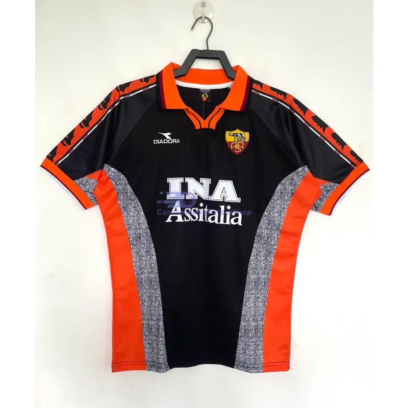 Camiseta AS Roma 1998/99 3ª Equipación Retro Negro/Naranja/Gris