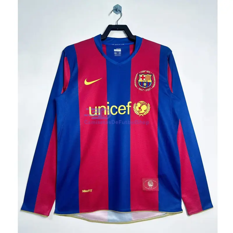 Camiseta Barcelona 2007/08 1ª Equipación Retro ML Rojo/Azul