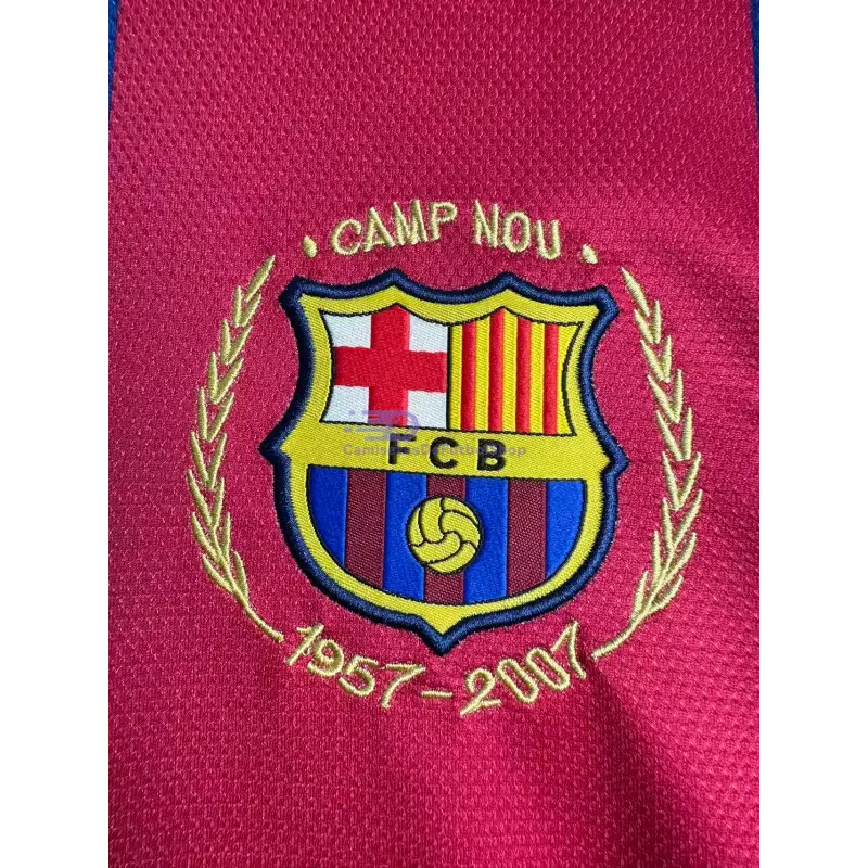 Camiseta Barcelona 2007/08 1ª Equipación Retro ML Rojo/Azul
