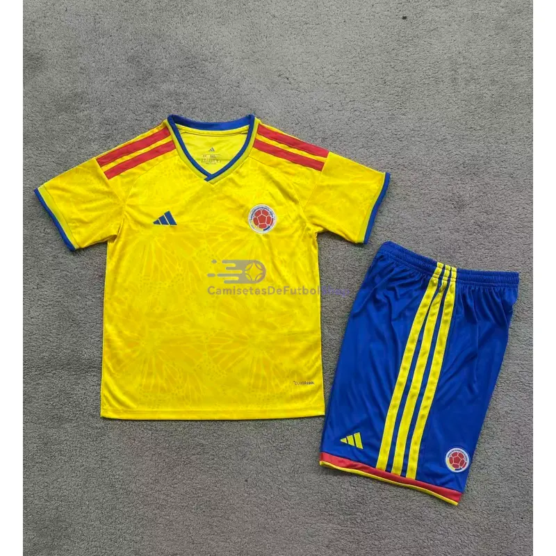 Camiseta Colombia 2026 1ª Equipación Mundial Amarillo Niño Kit